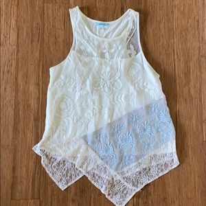 Anthropologie White Lace Tank